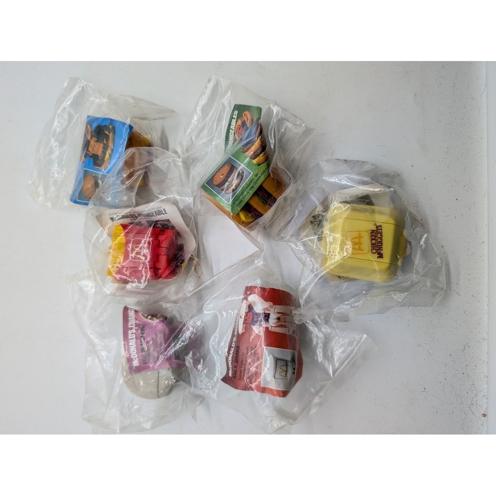 Vintage McDonalds Changeables Happy Meal Toys 6 Lot Big Mac Fries